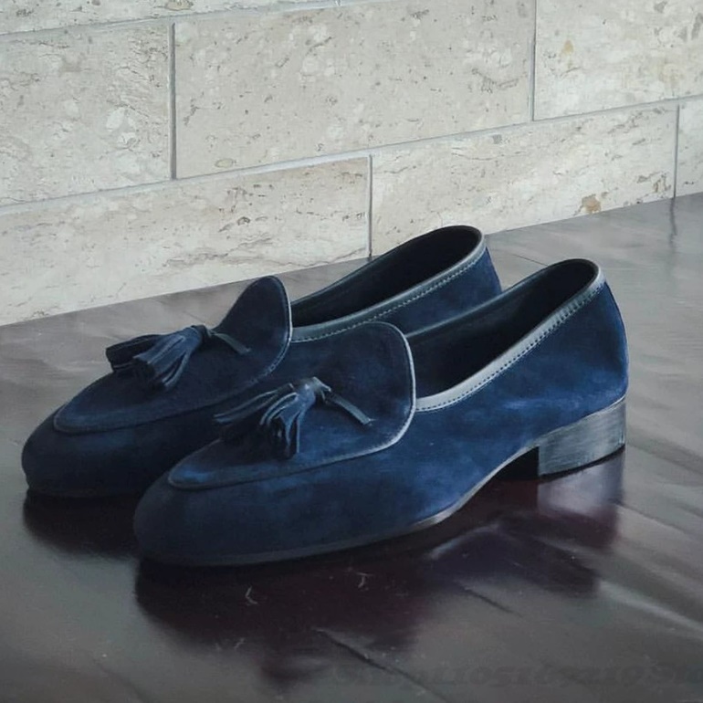Men'S Shoes Navy Blue - Tassel Decor Men Loafers Navy Blue