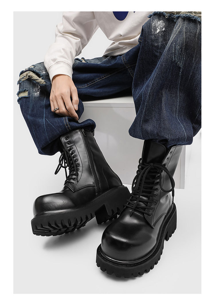 Men'S Shoes Black And White - NEW Motorcycle Women's buckle Boots Winter
