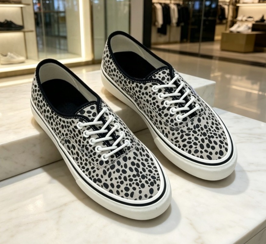 Men'S Shoes Black And White - Korean limited black-white spotted suede low-top
