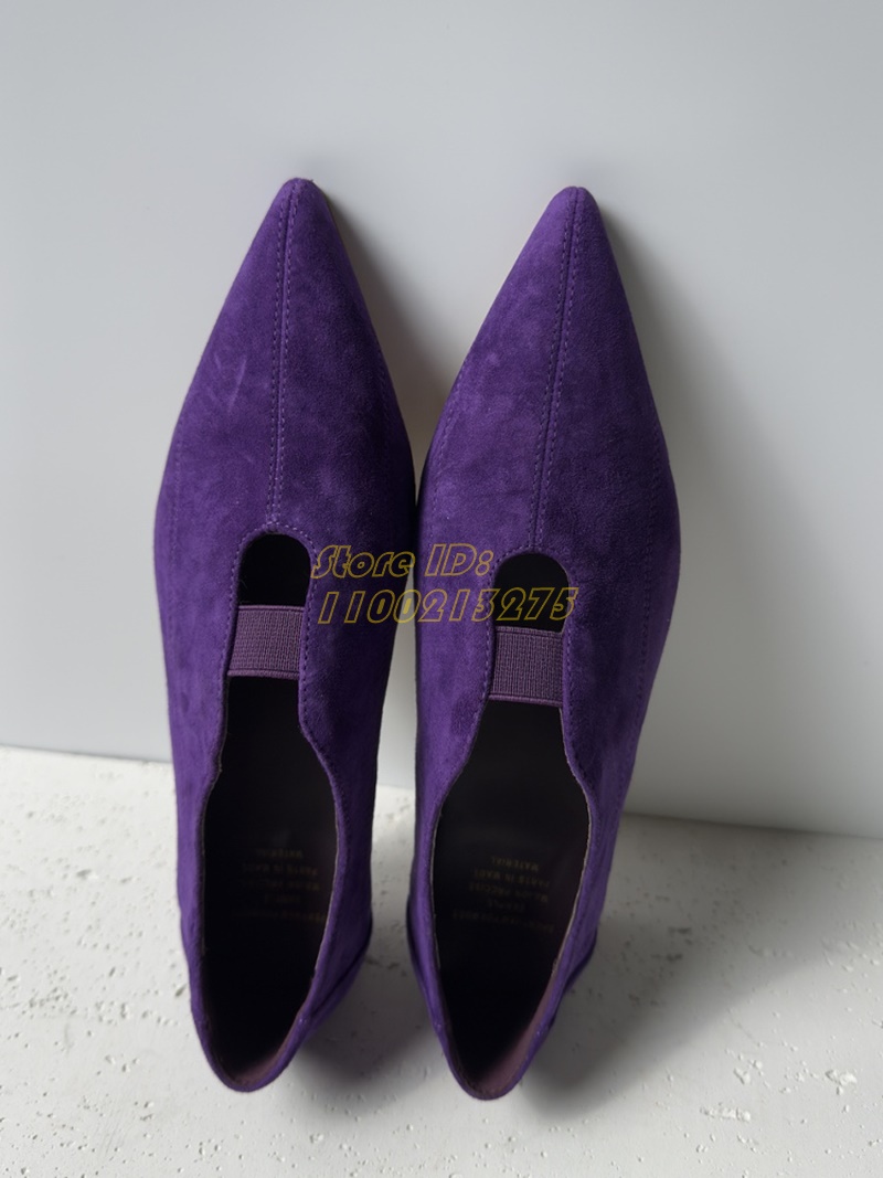 Purple Suede Pointy Toe Pumps  - đánh giá và giá Dress Shoe Pointed