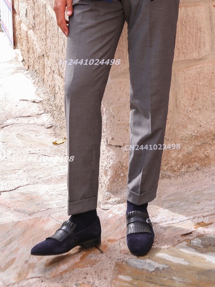 Navy Blue Suede Leather Tassel - đánh giá và giá Men'S Shoes Navy Blue