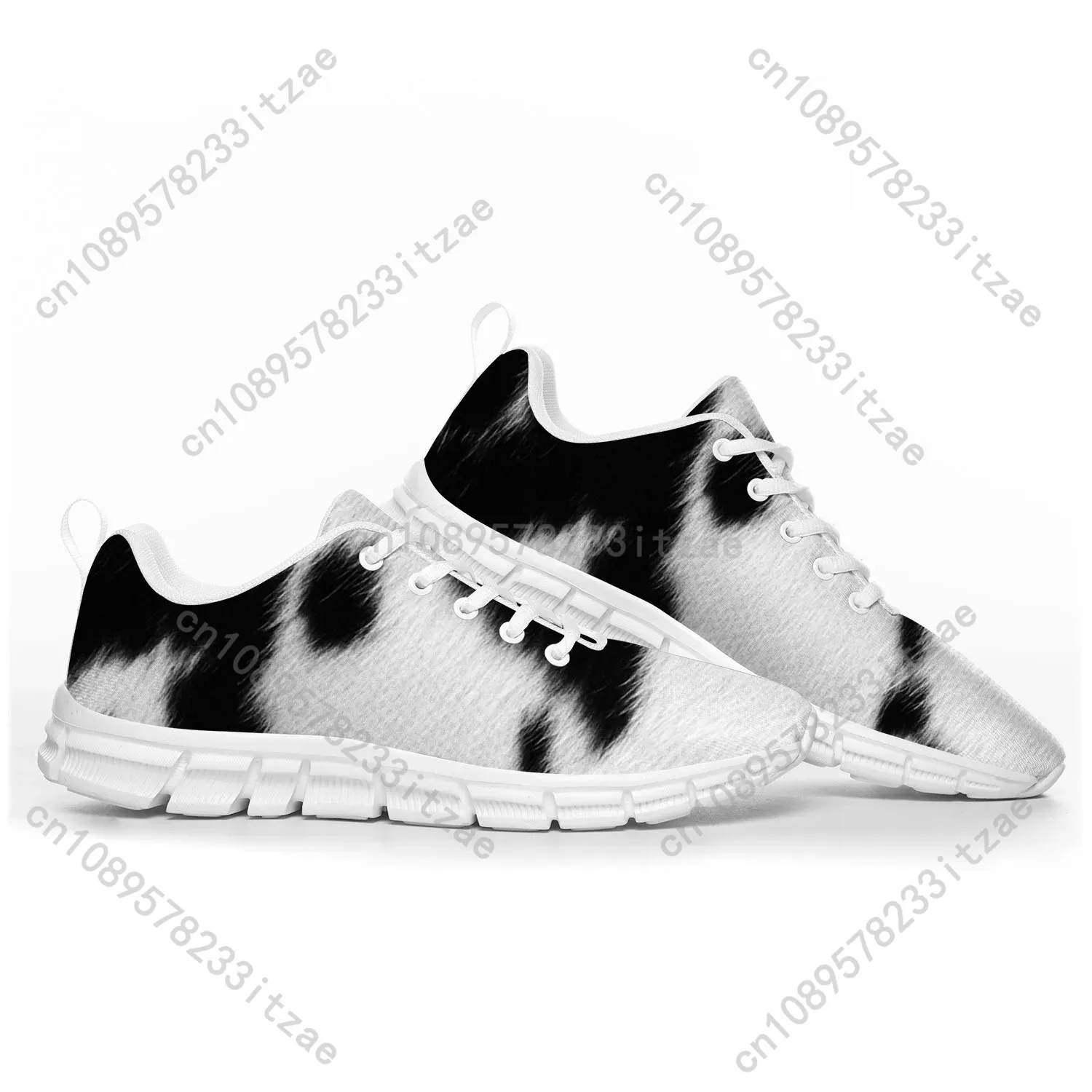 Cow Print 3D Pattern Sports Sh - đánh giá và giá Men'S Shoes Black And White