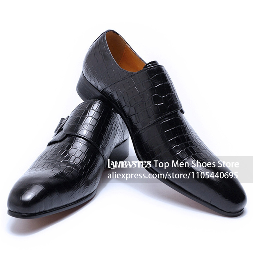 Crocodile Alligator Embossed L - đánh giá và giá Men'S Shoes Navy Blue