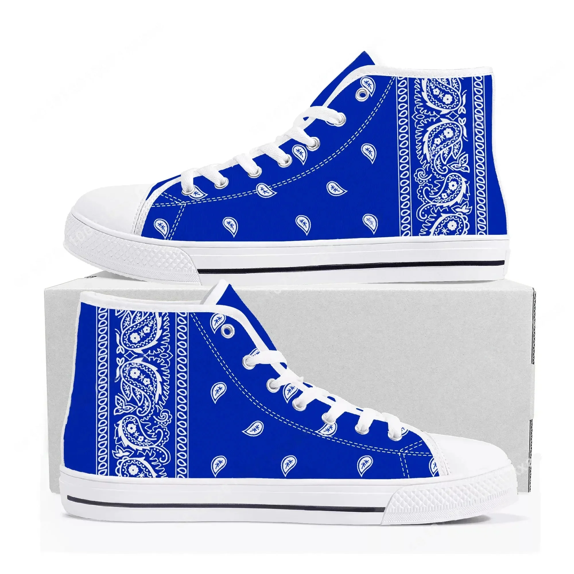 Bandana Paisley High Top Sneak - đánh giá và giá Men'S Shoes Black And White