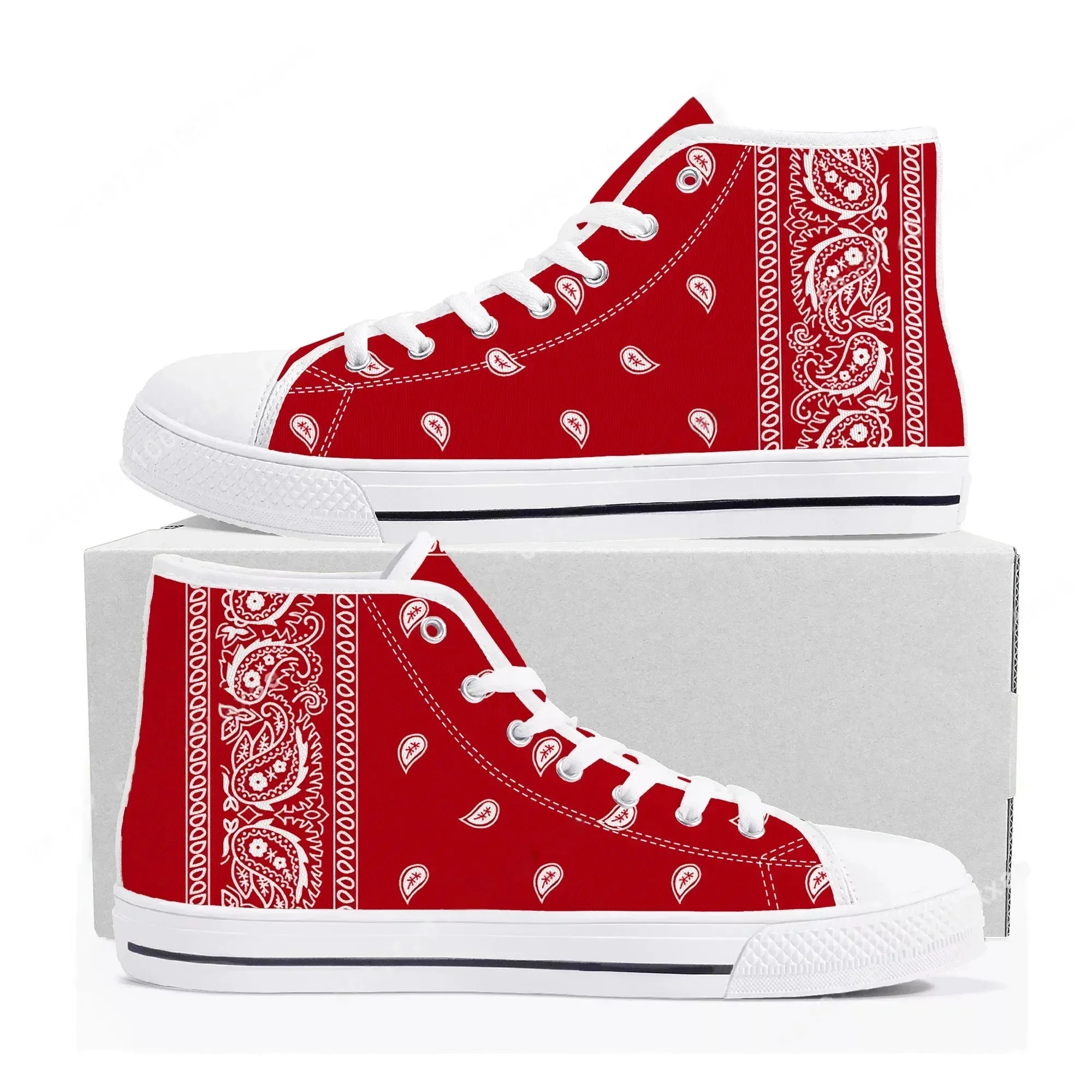 Bandana Paisley High Top Sneak - đánh giá và giá Men'S Shoes Black And White