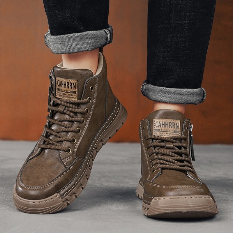 Men Leather High Top Ankle Boo - đánh giá và giá Running Shoes Lightweight