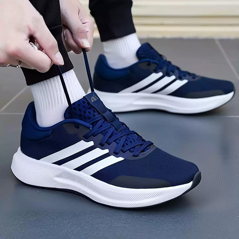 Adidas Navy Blue Three Stripes - đánh giá và giá Men'S Shoes Navy Blue