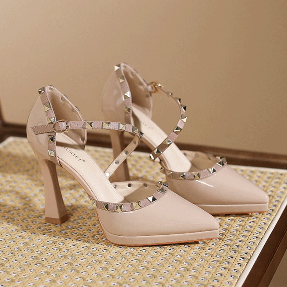 Rivet Heeled Sandals Women's 2 - đánh giá và giá Dress Shoe Pointed