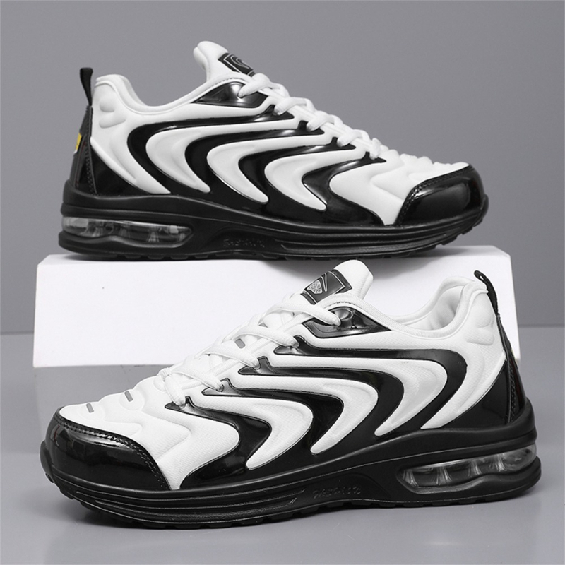 Men Black White Wavy Striped A - đánh giá và giá Men'S Shoes Black And White