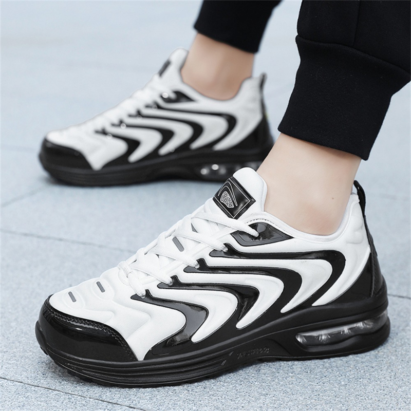 Men Black White Wavy Striped A - đánh giá và giá Men'S Shoes Black And White