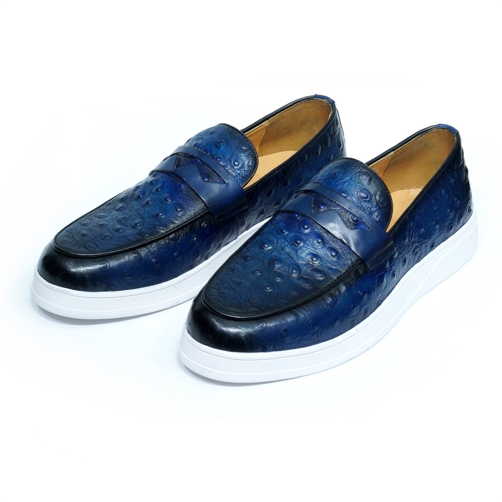 Fashion Genuine Leather Casual - đánh giá và giá Men'S Shoes Navy Blue