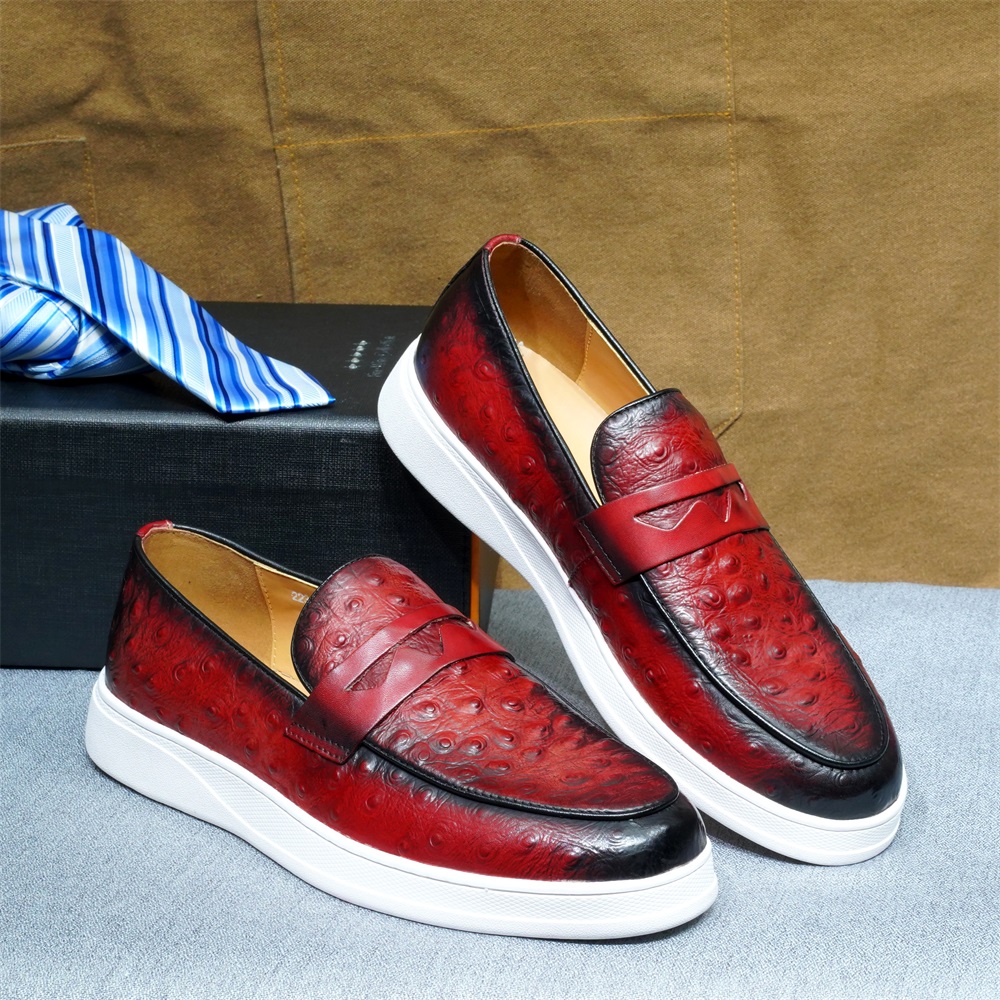 Fashion Genuine Leather Casual - đánh giá và giá Men'S Shoes Navy Blue