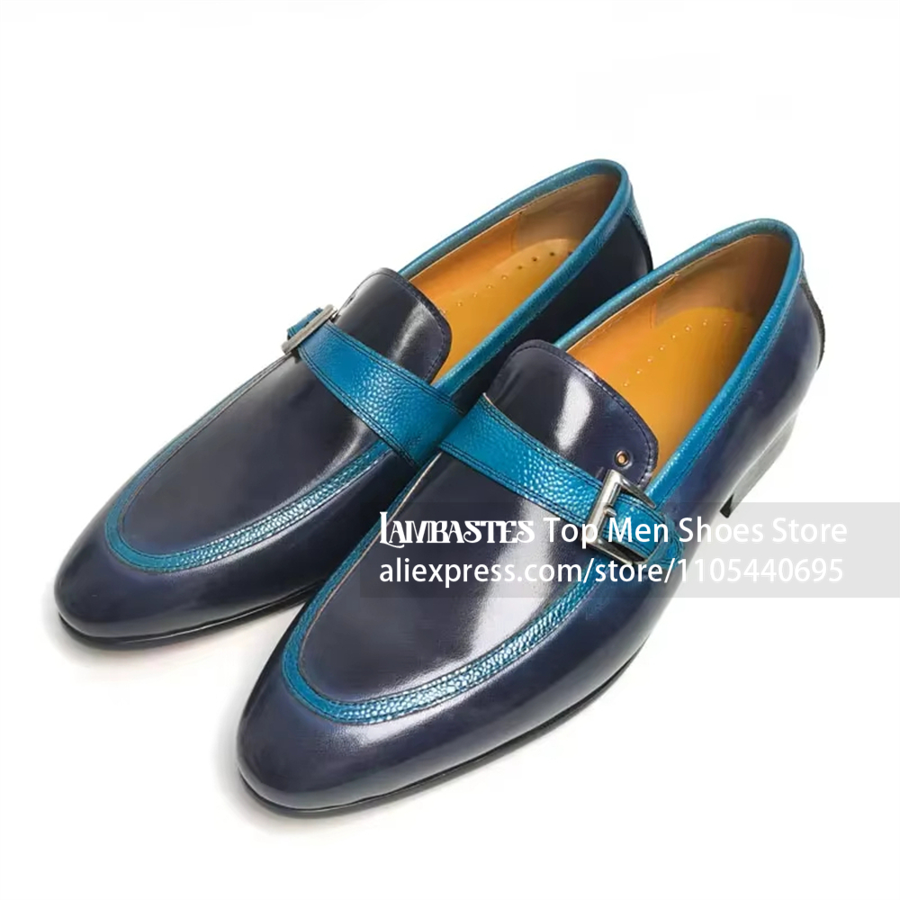 Navy Blue Contrast Buckle Penn - đánh giá và giá Men'S Shoes Navy Blue