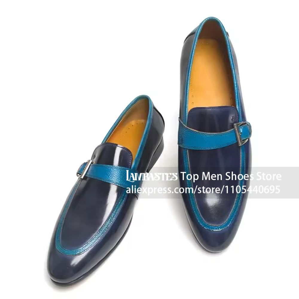 Navy Blue Contrast Buckle Penn - đánh giá và giá Men'S Shoes Navy Blue