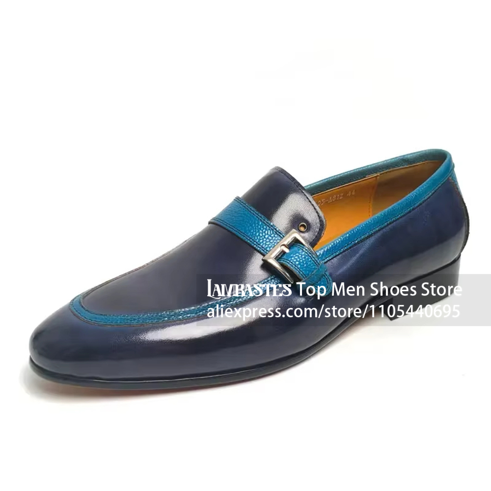 Navy Blue Contrast Buckle Penn - đánh giá và giá Men'S Shoes Navy Blue