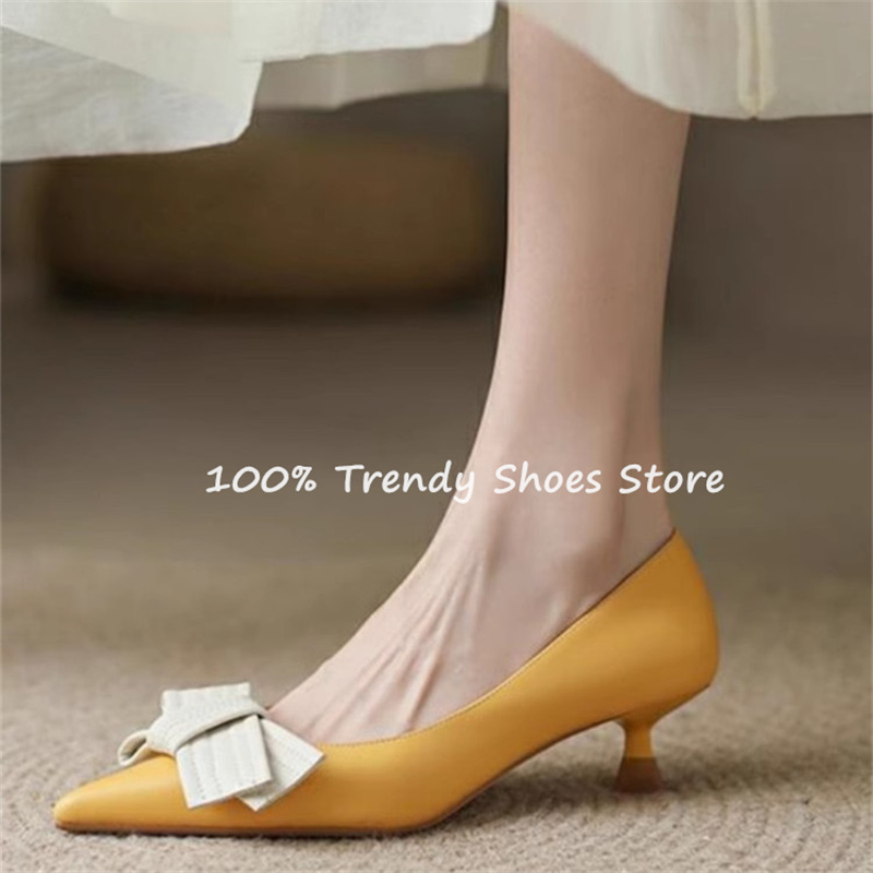 Butterfly Knot Decor Women Sli - đánh giá và giá Dress Shoe Pointed