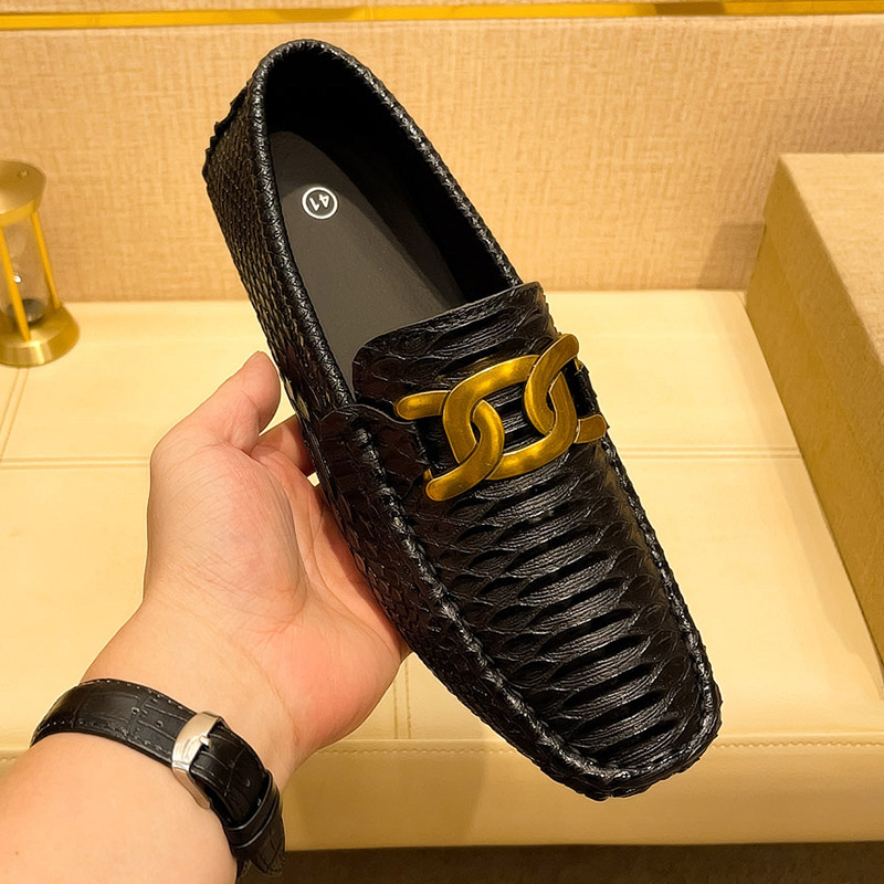 Navy Blue Snake Print Loafers  - đánh giá và giá Men'S Shoes Navy Blue