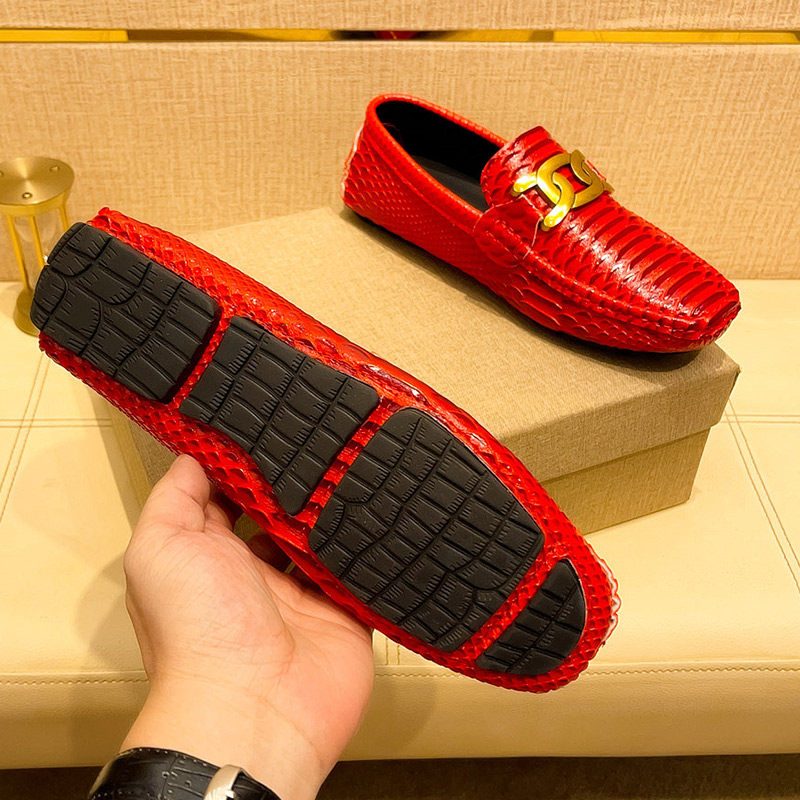 Navy Blue Snake Print Loafers  - đánh giá và giá Men'S Shoes Navy Blue