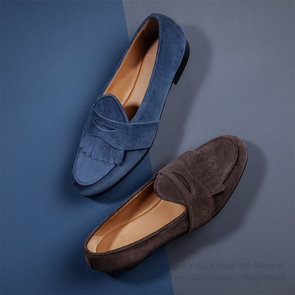 Navy Blue Suede Loafers Men Ro - đánh giá và giá Men'S Shoes Navy Blue