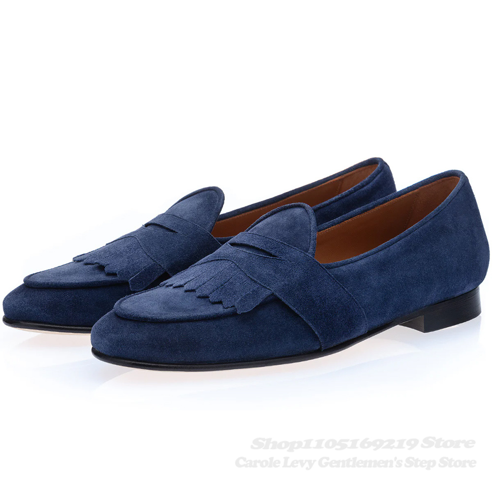 Navy Blue Suede Loafers Men Ro - đánh giá và giá Men'S Shoes Navy Blue