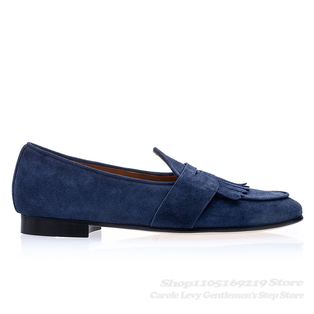 Navy Blue Suede Loafers Men Ro - đánh giá và giá Men'S Shoes Navy Blue